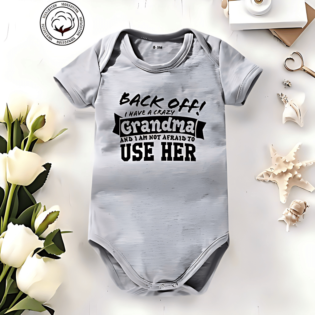 🔥Hot Sale 49% off🌟👶 Back Off! I Have a Crazy Grandpa Cute Cotton Baby Bodysuit(💥Buy 3 Get 1 Free 🛒Free Shipping)
