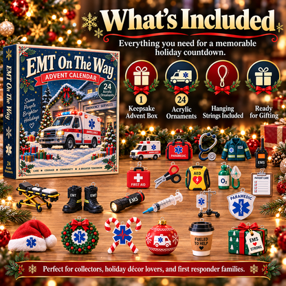 CHRISTMAS KICKOFF 40% OFF - EMT On The Way Advent Calendar 2026 - 24-Day Festive Countdown, Acrylic Charms Blind Box - Gift For Family, Friends