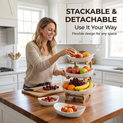 🍓2-Tier / 3-Tier Fruit Basket. Countertop Fruit Bowl(Includes Stand