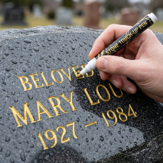Golden Tombstone Marker Pen for Restoring Faded Grave Inscriptions✍️