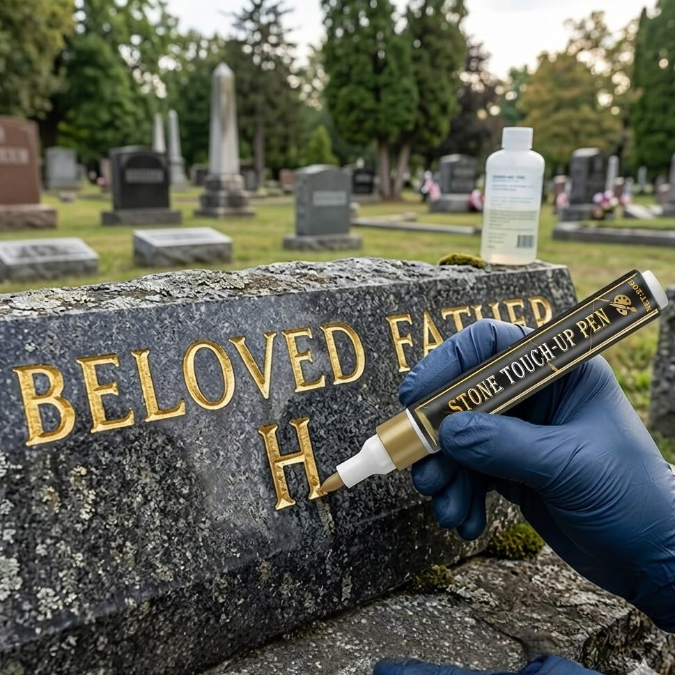 Golden Tombstone Marker Pen for Restoring Faded Grave Inscriptions✍️
