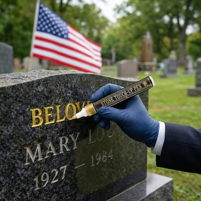 Golden Tombstone Marker Pen for Restoring Faded Grave Inscriptions✍️