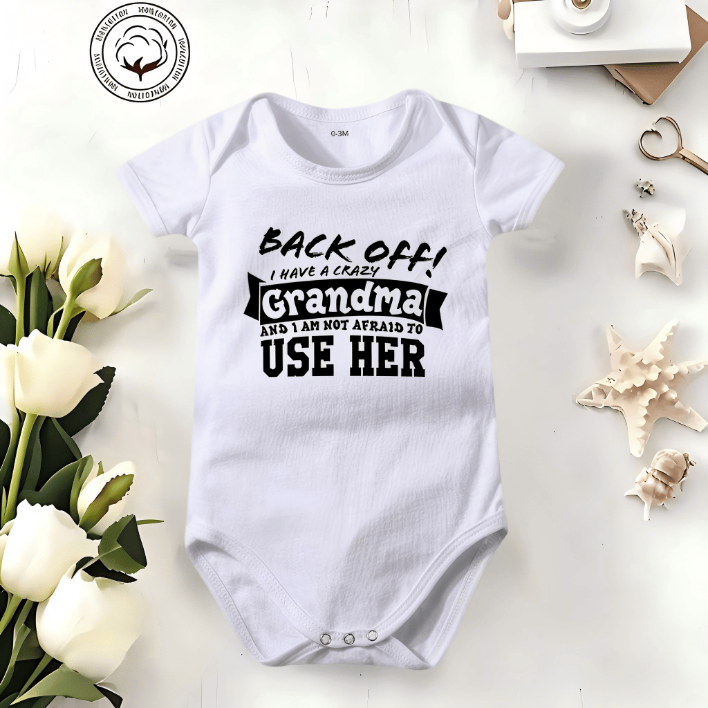 🔥Hot Sale 49% off🌟👶 Back Off! I Have a Crazy Grandpa Cute Cotton Baby Bodysuit(💥Buy 3 Get 1 Free 🛒Free Shipping)