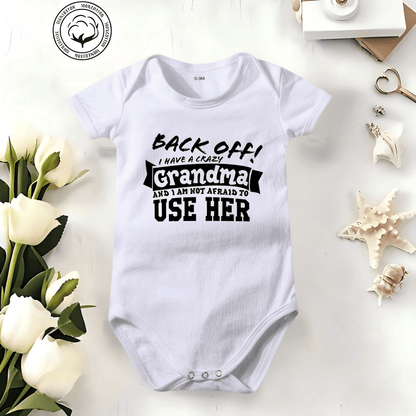 🔥Hot Sale 49% off🌟👶 Back Off! I Have a Crazy Grandpa Cute Cotton Baby Bodysuit(💥Buy 3 Get 1 Free 🛒Free Shipping)