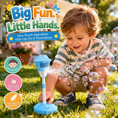 ✨ One-Button Bubble Machine – LED Lights. Day & Night Fun. for Kids & Parties ☃