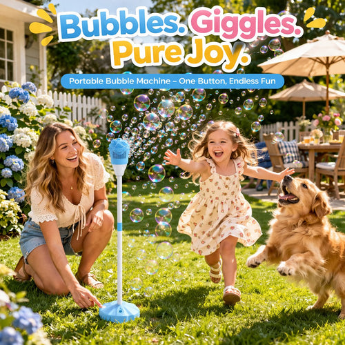 ✨ One-Button Bubble Machine – LED Lights. Day & Night Fun. for Kids & Parties ☃