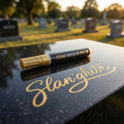 Golden Tombstone Marker Pen for Restoring Faded Grave Inscriptions✍️