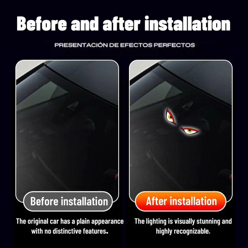 💥LAST DAY 70% OFF-🚗LaozikTM Car Rear Window Dynamic LED Display – Vampire Devil Eye Emoji Panel, Auto Decorative Light