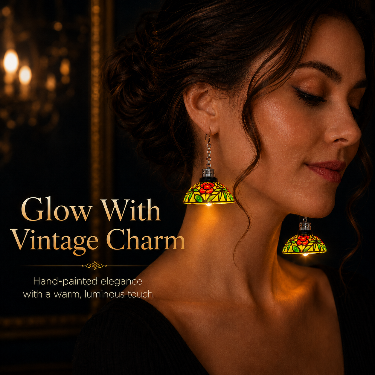 Handmade Vintage Light-Up Chandelier Earrings