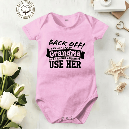 🔥Hot Sale 49% off🌟👶 Back Off! I Have a Crazy Grandpa Cute Cotton Baby Bodysuit(💥Buy 3 Get 1 Free 🛒Free Shipping)