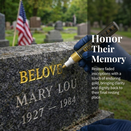 Golden Tombstone Marker Pen for Restoring Faded Grave Inscriptions✍️