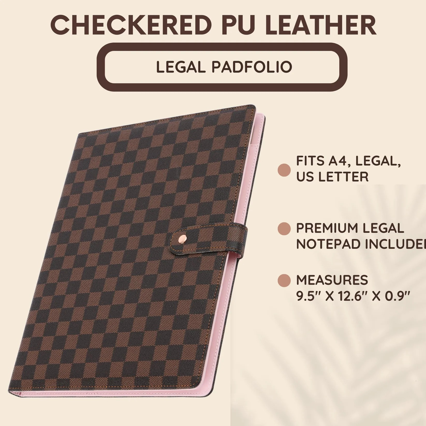 Checkered Portfolio with A4 Legal Notepad