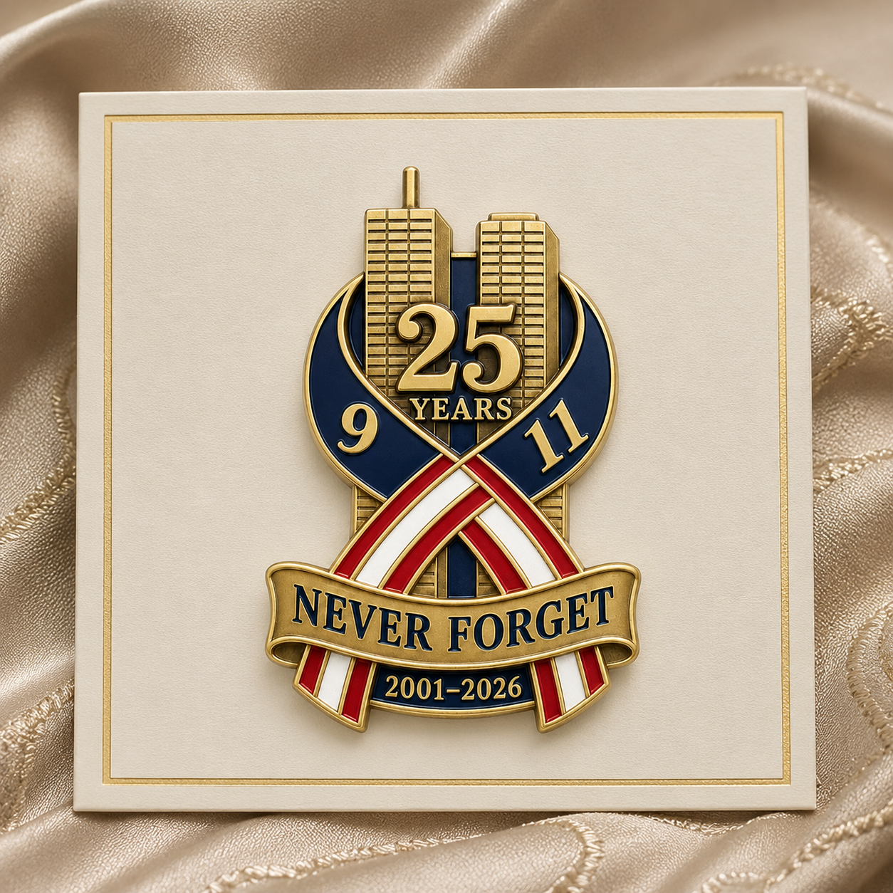 🕯️9/11 Never Forget 25th Anniversary Commemorative Lapel Pin