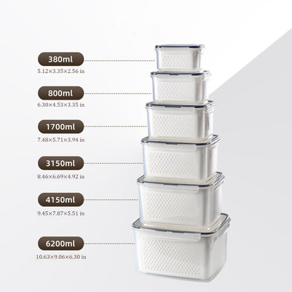 🥬 Fruit & Vegetable Storage Containers with Drain Baskets