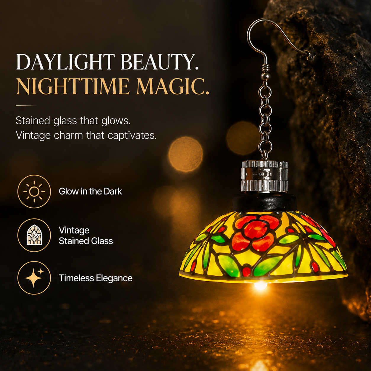Handmade Vintage Light-Up Chandelier Earrings