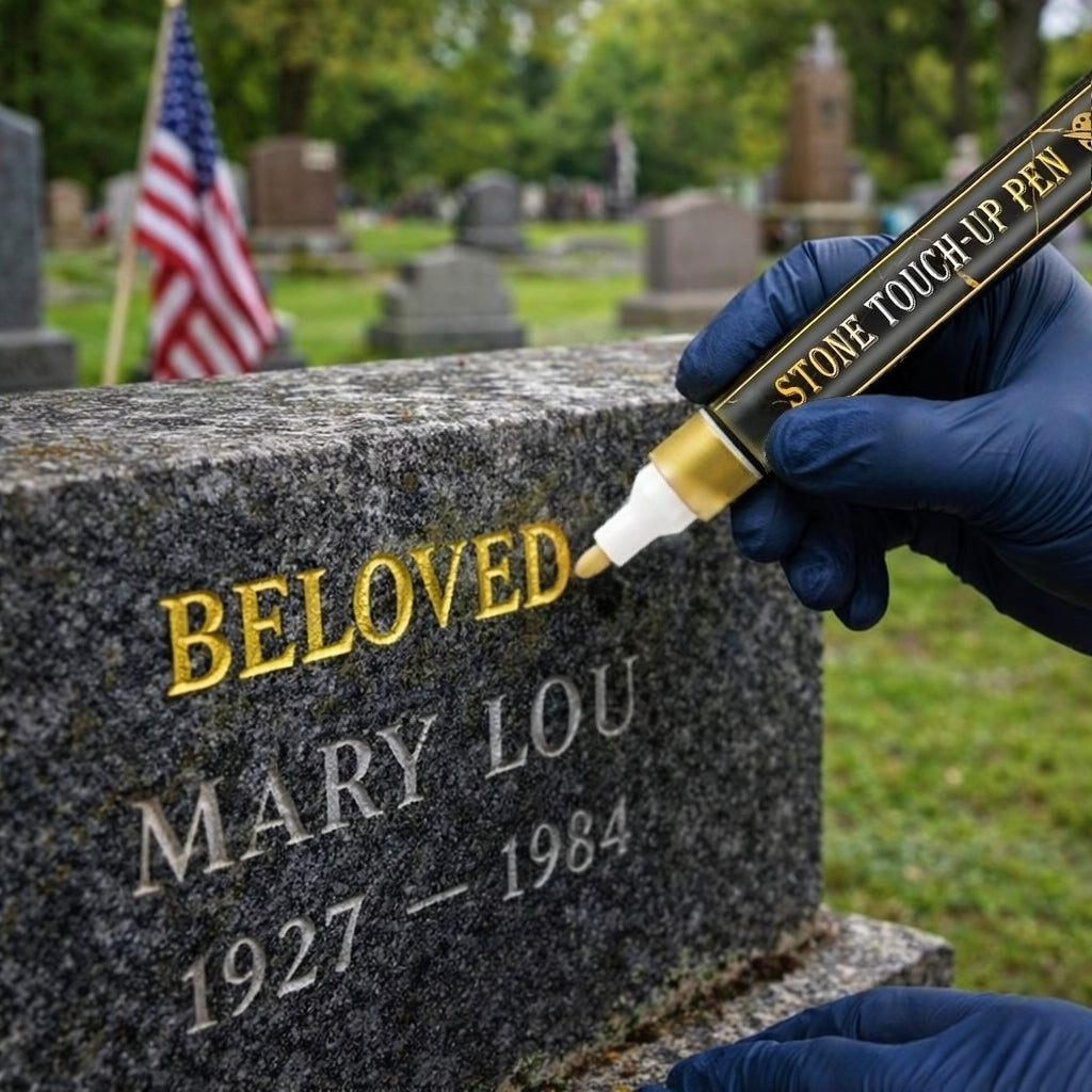 Golden Tombstone Marker Pen for Restoring Faded Grave Inscriptions✍️