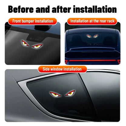💥LAST DAY 70% OFF-🚗LaozikTM Car Rear Window Dynamic LED Display – Vampire Devil Eye Emoji Panel, Auto Decorative Light