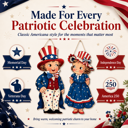 🔥Hot Sale 49% off🌟Patriotic Wooden Hanging Door Signs