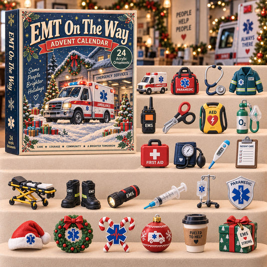 CHRISTMAS KICKOFF 40% OFF - EMT On The Way Advent Calendar 2026 - 24-Day Festive Countdown, Acrylic Charms Blind Box - Gift For Family, Friends