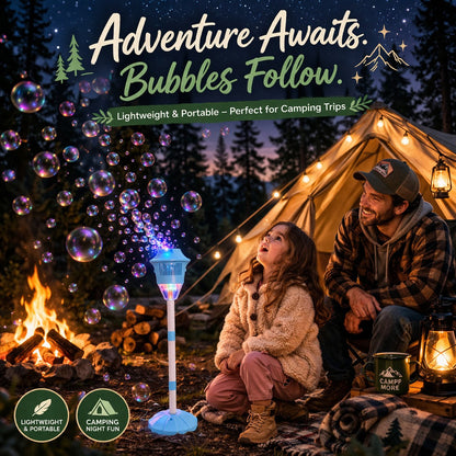 ✨ One-Button Bubble Machine – LED Lights. Day & Night Fun. for Kids & Parties ☃