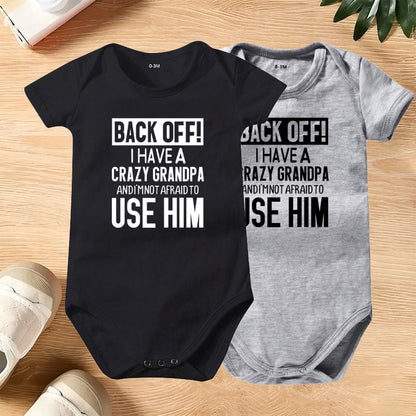 🔥Hot Sale 49% off🌟👶 Back Off! I Have a Crazy Grandpa Cute Cotton Baby Bodysuit(💥Buy 3 Get 1 Free 🛒Free Shipping)
