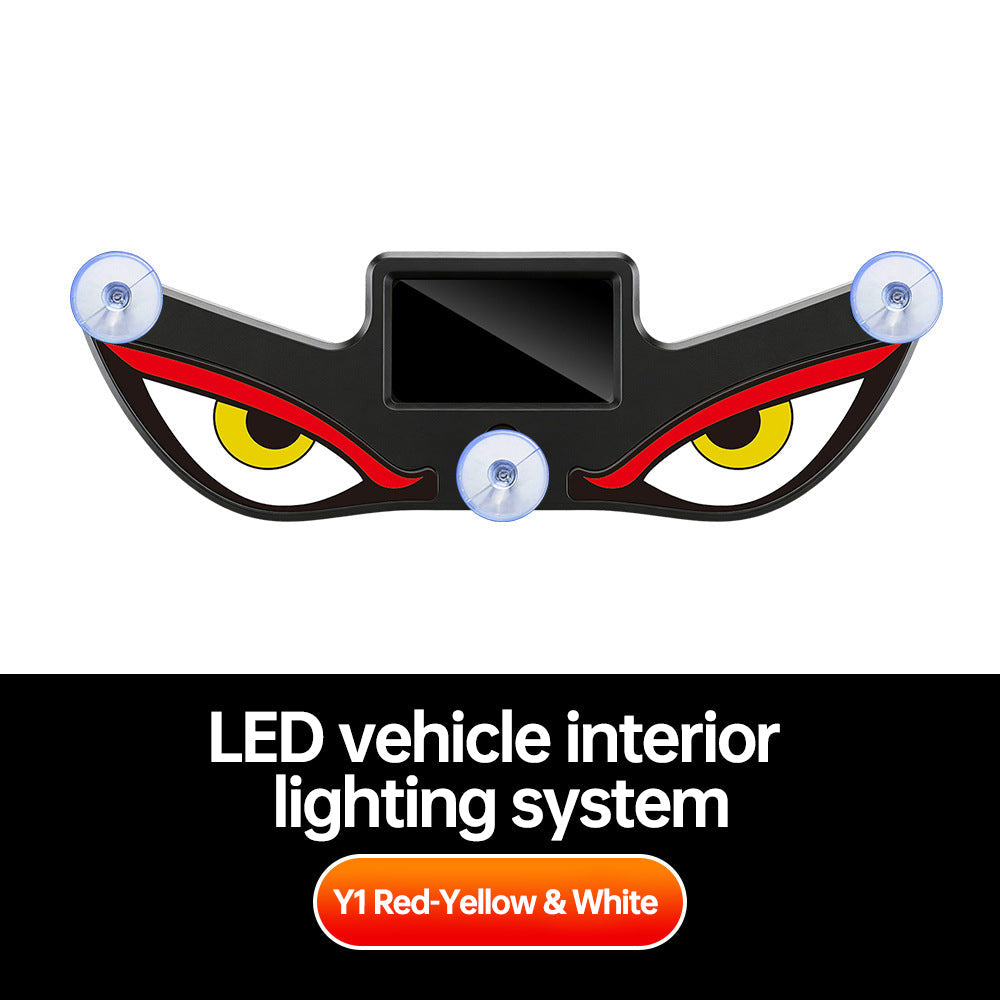 💥LAST DAY 70% OFF-🚗LaozikTM Car Rear Window Dynamic LED Display – Vampire Devil Eye Emoji Panel, Auto Decorative Light