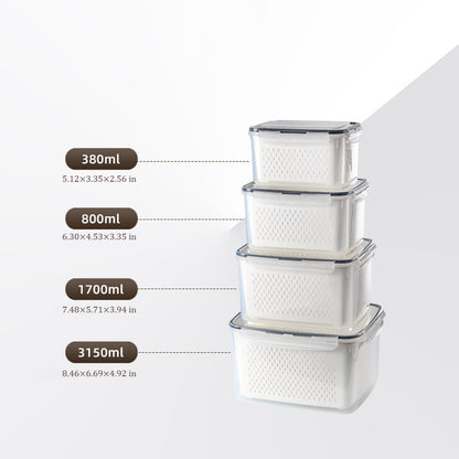 🥬 Fruit & Vegetable Storage Containers with Drain Baskets