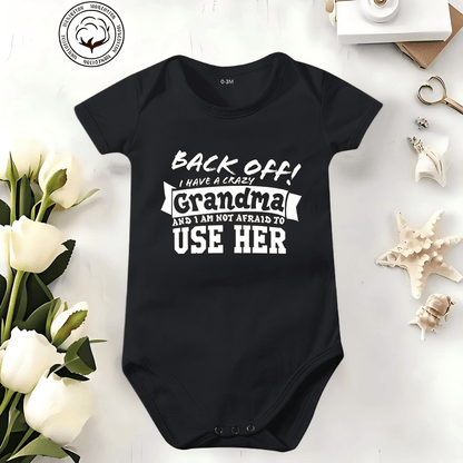 🔥Hot Sale 49% off🌟👶 Back Off! I Have a Crazy Grandpa Cute Cotton Baby Bodysuit(💥Buy 3 Get 1 Free 🛒Free Shipping)