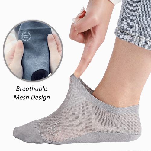🔥 6-Pair Invisible Grip Socks Pack 🧦 – Breathable Low-Cut Anti-Slip Sweat-Absorbing Design