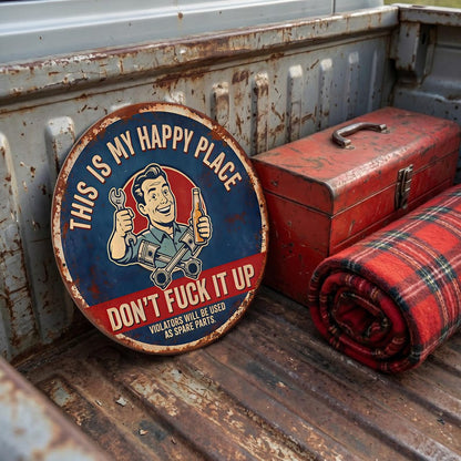 🔥LAST DAY 50% OFF - 🔩🔧"This Is My Happy Place" Metal Tin Sign